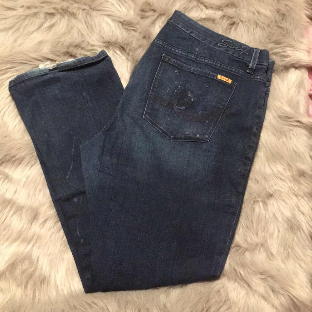 Seven 7 jeans size 22 splatter paint design